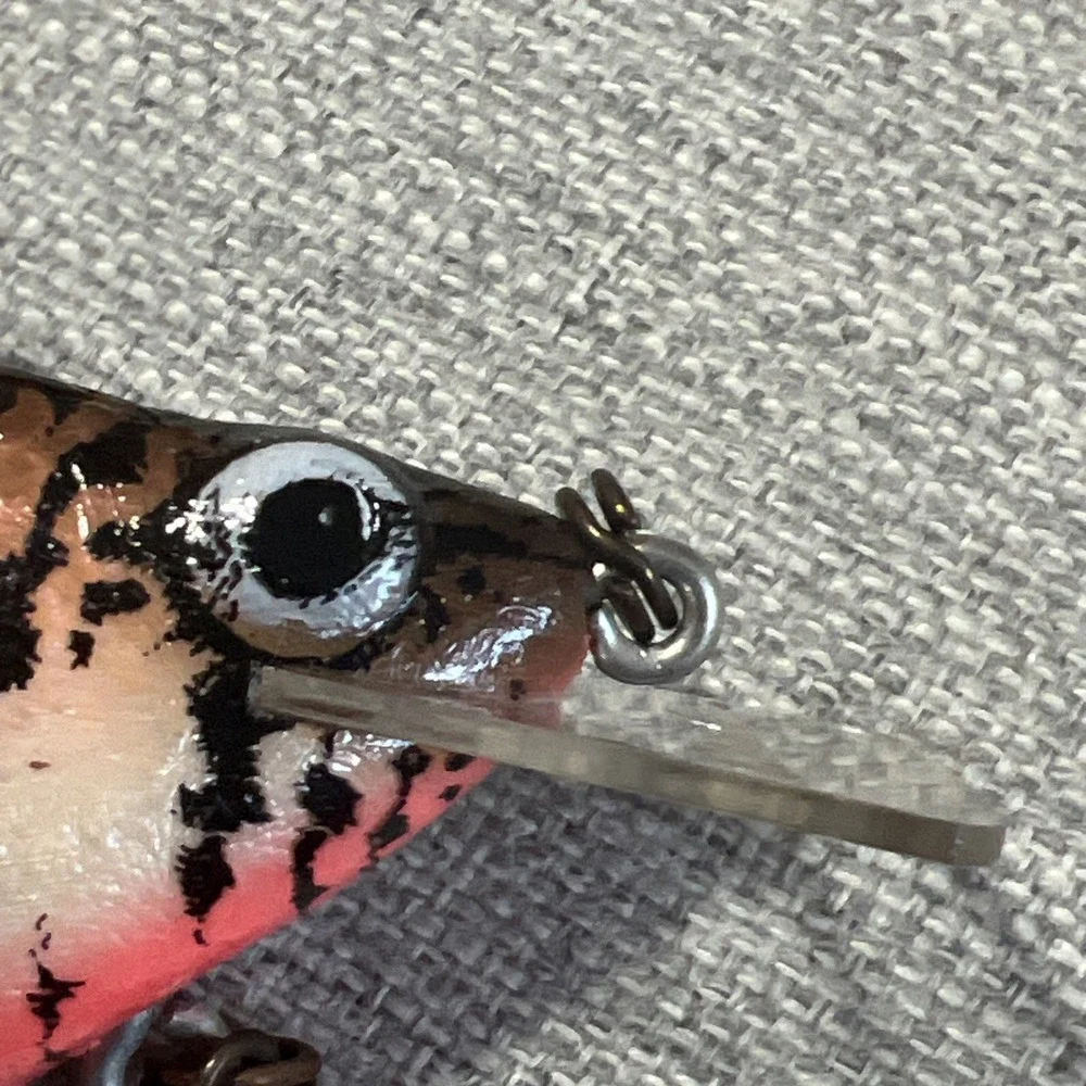 Vintage Natural Ike Medium Diver Crankbait NOS Box Insert Orange Craw Pattern